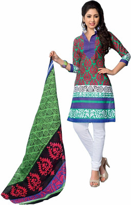 61% OFF on PadamShree Cotton Printed Salwar Suit Dupatta Material Unstitched