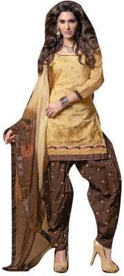 70% OFF on Viva N Diva Cotton Self Design Semi-stitched Salwar Suit Dupatta Material Unstitched