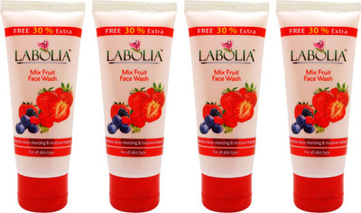 Labolia Mix Fruit Face Wash - 4 Nos. - For All Skin Type - 4 X 65 ML 260 ml Labolia Mix Fruit Face Wash - 4 Nos. - For All Skin Type - 4 X 65 ML 260 ml
