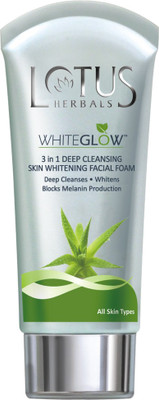 Lotus Herbals White Glow 3 in 1 Deep Cleansing Skin Whitening Facial Foam Face Wash Lotus Herbals White Glow 3 in 1 Deep Cleansing Skin Whitening Facial Foam Face Wash