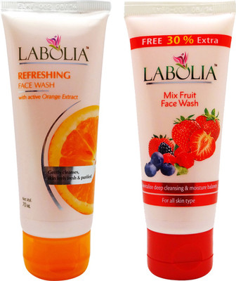 Labolia Orange Extract Refreshing & Mix Fruit Combo Face Wash (140 Ml)