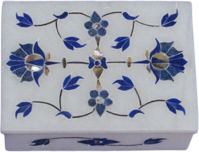Artist Haat Handcrafted Marble With Inlay Grill Work Jewellery Vanity Box White Artist Haat Handcrafted Marble With Inlay Grill Work Jewellery Vanity Box White