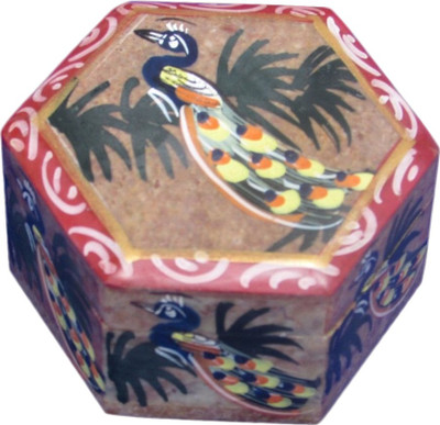37% OFF on Artist Haat Handcrafted Natural Soapstone With Painting Work Jewellery Vanity Box Beige