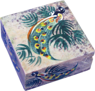 50% OFF on Artist Haat Handcrafted Natural Soapstone With Painting Work Jewellery Vanity Box Beige
