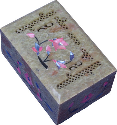 40% OFF on Artist Haat Handcrafted Carved Soapstone With Inlay Jewellery Vanity Box Beige 40% OFF on Artist Haat Handcrafted Carved Soapstone With Inlay Jewellery Vanity Box Beige