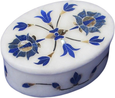 50% OFF on Artist Haat Handcrafted Marble With Ah Floral Design11 Inlay Grill Work Jewellery Vanity Box White