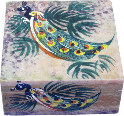 50% OFF on Artist Haat Handcrafted Natural Soapstone With Painting Work Jewellery Vanity Box Beige