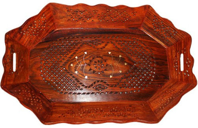33% OFF on Pindia Serving Home Kitchen Fancy Decor Wood Gift Wooden Fruit & Vegetable Basket