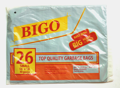 Bigo Black Bin Liner S Size 15 X 18 Inches (2x26 = 52 Bags In 2 Packets) Small 4 L Garbage Bag (Pack Of 26)