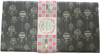 25% OFF on Hargan Gift Wrap Silver Bel on Black Base 100% Paper Gift Wrapper