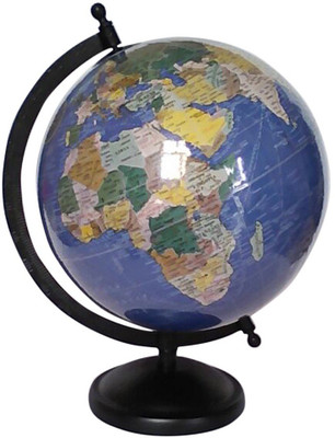 Vira Laminated With Metal Base Desk And Table Top Political World Globe (Big Blue)