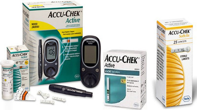 Accu-Chek Active With 110 Strips & 25 Lancets Super Combo With Glucometer (Green White)