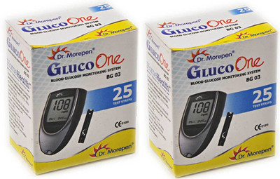 Dr Morepen Gluco One Monitoring System 25 Test Strips(Pack Of 2) Glucometer (Blue)