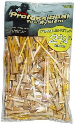 Pride Professional Tee System ProLength Tee, 2-3/4 Inch Golf Tees (Pack Of 100, Yellow)