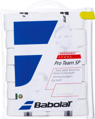 Babolat Pro Team Sp Over Grip Dry Feel Grip (White, Pack Of 12)