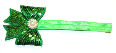 BabyCouture Sparkling Sequin Bow & Pearl Head Band BabyCouture Sparkling Sequin Bow & Pearl Head Band