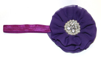 BabyCouture Chiffon Flock Of Pearls Diamond Head Band BabyCouture Chiffon Flock Of Pearls Diamond Head Band