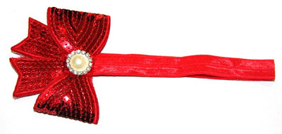 BabyCouture Sparkling Sequin Bow & Pearl Head Band BabyCouture Sparkling Sequin Bow & Pearl Head Band
