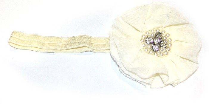BabyCouture Chiffon Flock Of Pearls Diamond Head Band BabyCouture Chiffon Flock Of Pearls Diamond Head Band