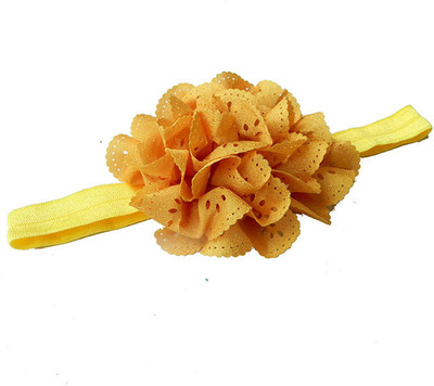 33% OFF on Pikaboo Big Cutwork Flower golden yellow Head Band