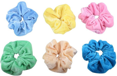 27% OFF on Accessher Velvet Bright Shades Hair Ties Rubber Band