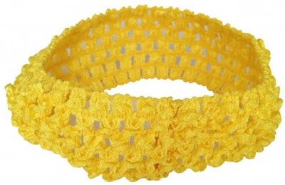 PinkXenia Crochet Knitted soft Elastic NewBorn BabyGirl Yellow Headband Head Band