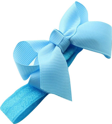 11% OFF on PinkXenia Satin HairBow Elastic Newborn BabyGirl Blue Headbands Head Band