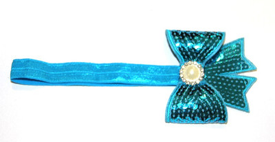 BabyCouture Sparkling Sequin Bow & Pearl Head Band BabyCouture Sparkling Sequin Bow & Pearl Head Band