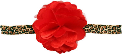 7% OFF on PinkXenia Newborn Leopard Print Infant Lace/Satin/Tulle Flower Puff Bows Girls Soft Head Band