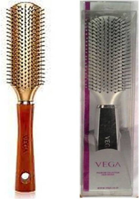 Vega Premium Flat Hair Brush E3-FB & Flat Brush H2-FB (Pack OF 2)