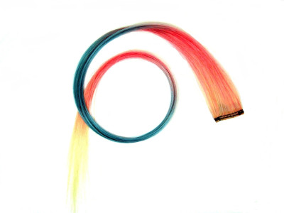 50% OFF on Street Soul Peach/Turquoise Baby Extension With Clip 22 inch Hair Extension