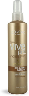 L 'Oreal Paris Vive Pro Glossy Style Non-Aerosol Hairspray, Extra Strong Hair Styler L 'Oreal Paris Vive Pro Glossy Style Non-Aerosol Hairspray, Extra Strong Hair Styler