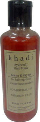 Khadi Ayurvedic Hair Regrowth Tonic - Henna & Thyme (Paraben Free) - 210 Ml