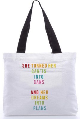 30% OFF on Snoogg Canvas Design Dreams into Plans Tote White