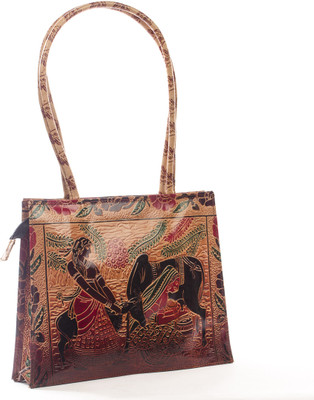 MunMun Glamorous Ladies Moon Shopper Shoulder Bag Brown MunMun Glamorous Ladies Moon Shopper Shoulder Bag Brown