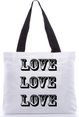 30% OFF on Snoogg Canvas Design Love Msgs Tote White 30% OFF on Snoogg Canvas Design Love Msgs Tote White