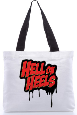 30% OFF on Snoogg Canvas Design Hell on Heels Tote White