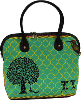 DesiPop WorliAqua Hand-held Bag Green