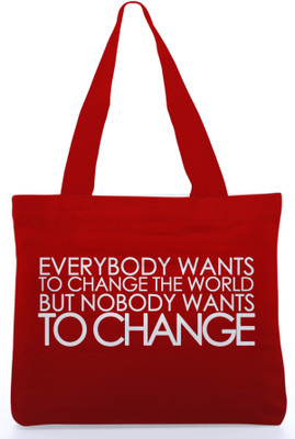 30% OFF on Snoogg Canvas Design Everybody Wants To Tote Red