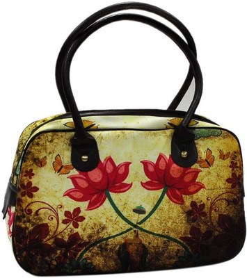 DesiPop Lotus Hand-held Bag Beige