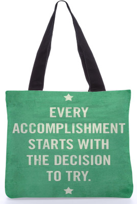 30% OFF on Snoogg Canvas Design Decision to Try Tote Green