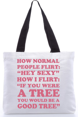 30% OFF on Snoogg Canvas Design Massages Tote White