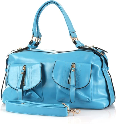 11% OFF on Kart Out Pocketed Plush Hand-held Bag Blue