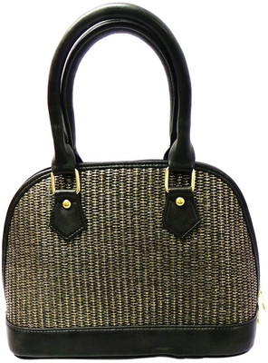 Bhamini Gold Touch Jute Vogue Hand-held Bag Black-01 Bhamini Gold Touch Jute Vogue Hand-held Bag Black-01