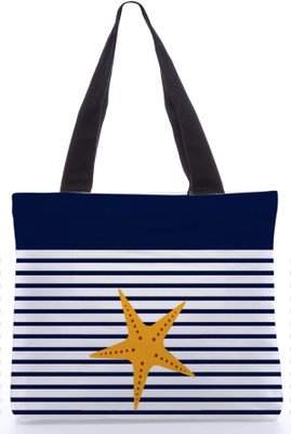 30% OFF on Snoogg Canvas Design Star Tote Blue Stripes 30% OFF on Snoogg Canvas Design Star Tote Blue Stripes