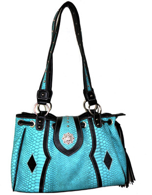 63% OFF on Saiva Western Style Croc pattern Shoulder Bag Turquoise-57