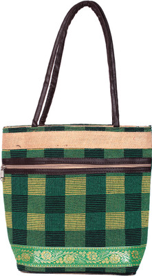 44% OFF on HS Jutecraft 2036 Shoulder Bag Green Check