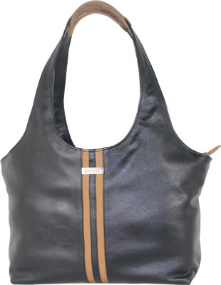 Lupine Double Strip BK Hand Bag Black::Beige Lupine Double Strip BK Hand Bag Black::Beige