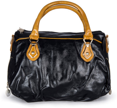 Craze On Bags Simple With Contrast Straps Shoulder Bag Black Craze On Bags Simple With Contrast Straps Shoulder Bag Black