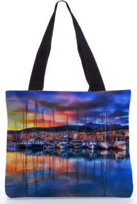 30% OFF on Snoogg Canvas Design Sea Shore Tote Multicolor